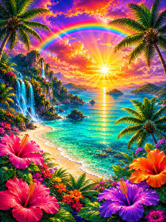Diamond Painting - Tropisches Regenbogenparadies