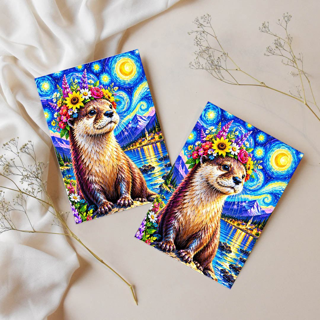 Sticker – Otter Bilbo in der Sternennacht