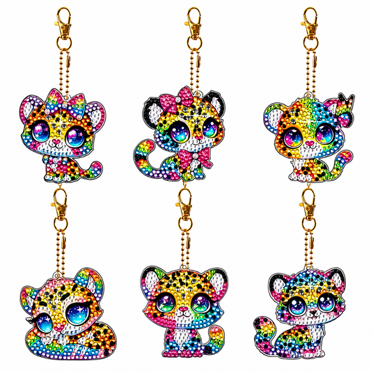 Diamond Painting Mini – Bunte Kätzchen Set (6er-Set)