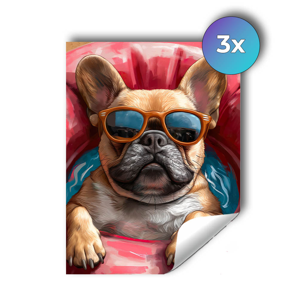 Sticker – Mops im Rettungsring