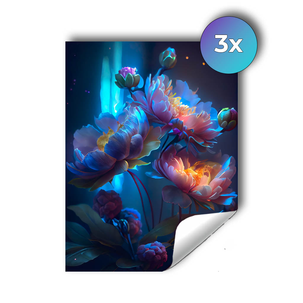 Sticker – Blaue Nachtblumen