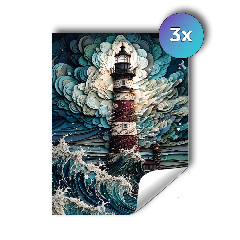 Sticker – Leuchtturm im Sturm