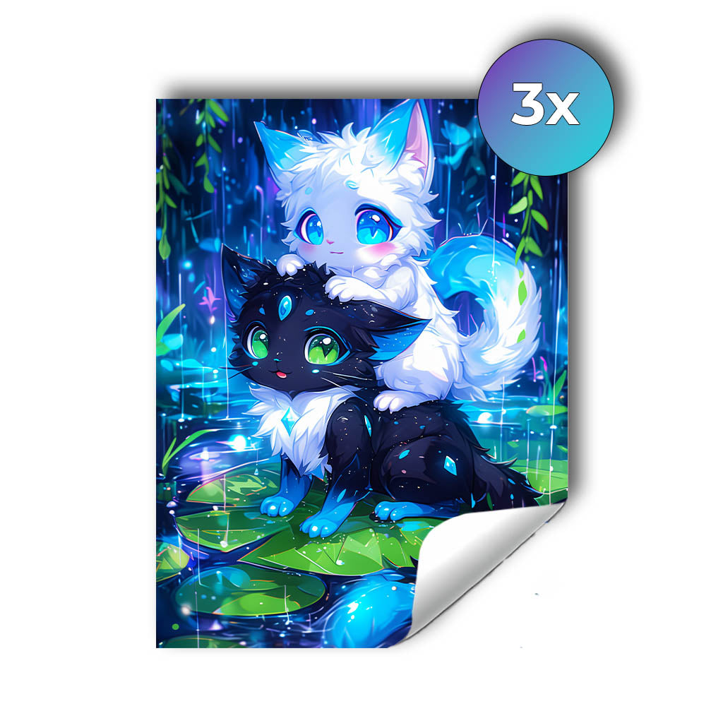 Sticker – Magische Katzenfreunde