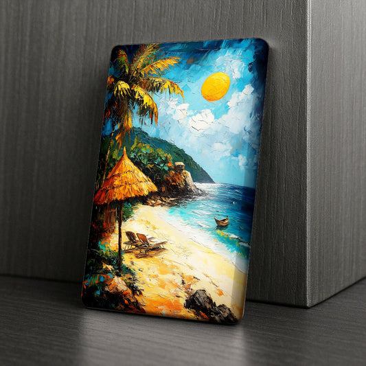 Cover Minder – Tropischer Strand im Sonnenschein