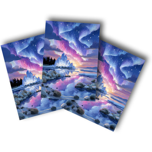 Sticker – Nordlicht am Kristallsee