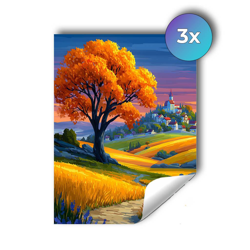 Sticker – Goldene Herbstlandschaft
