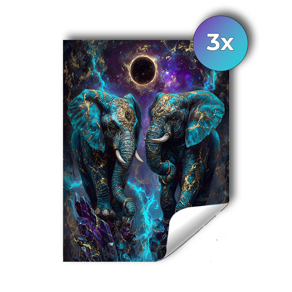 Sticker – Kosmische Elefanten