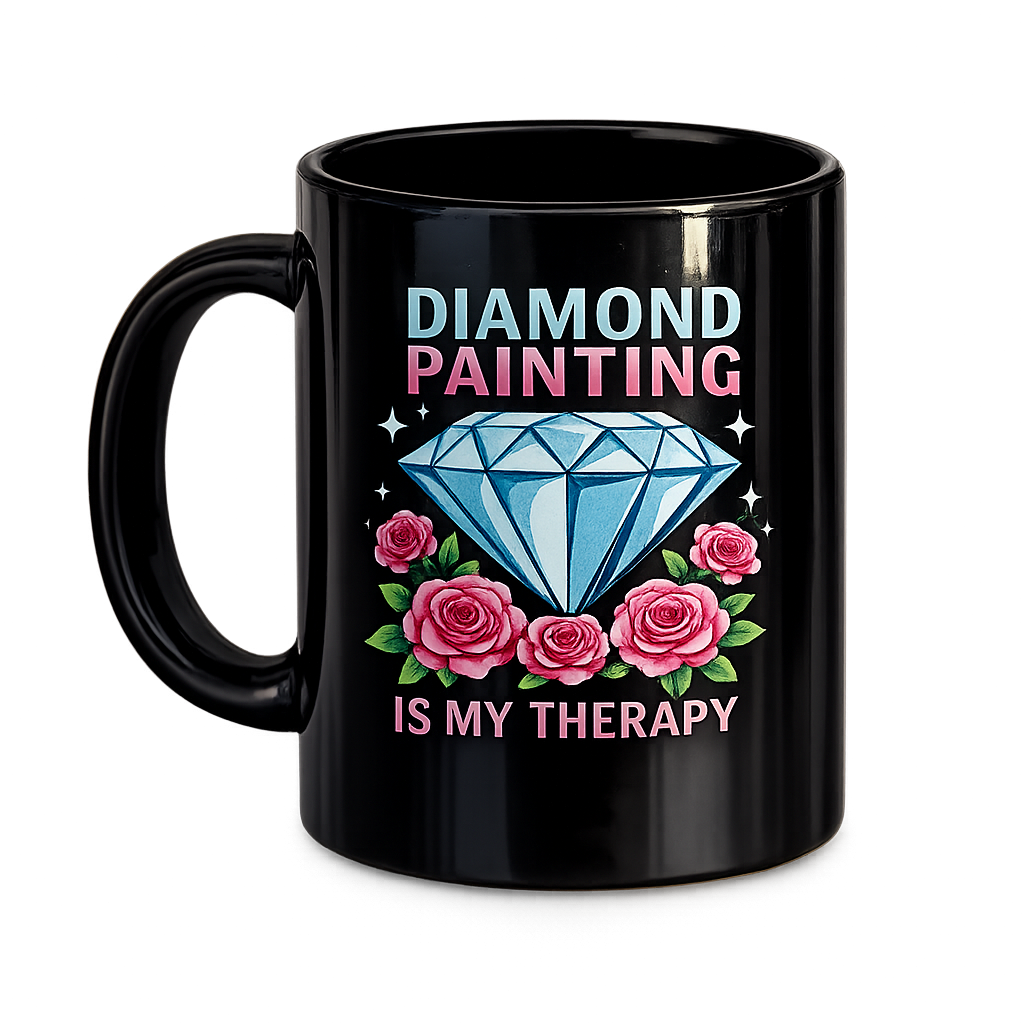 Keramik Tasse 325ml - Diamond Painting is my therapy
