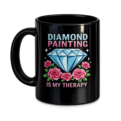 Keramik Tasse 325ml - Diamond Painting is my therapy