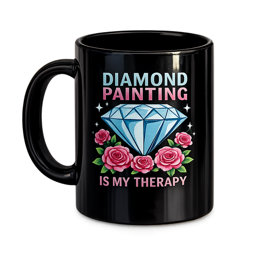 Keramik Tasse 325ml - Diamond Painting is my therapy