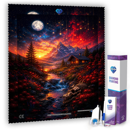 Diamond Painting - Drachenfriedhof am Bergsee