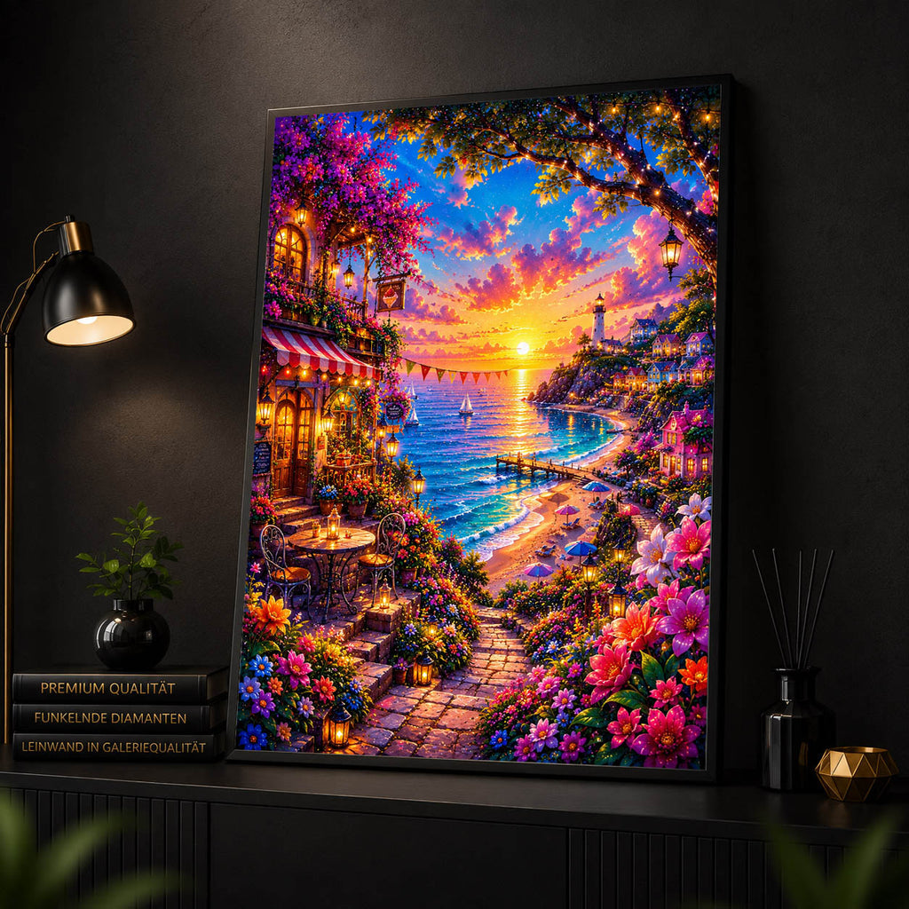 Diamond Painting - Blühende Küstenpromenade