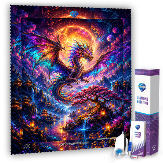 Diamond Painting - Regenbogendrache im Mondtal