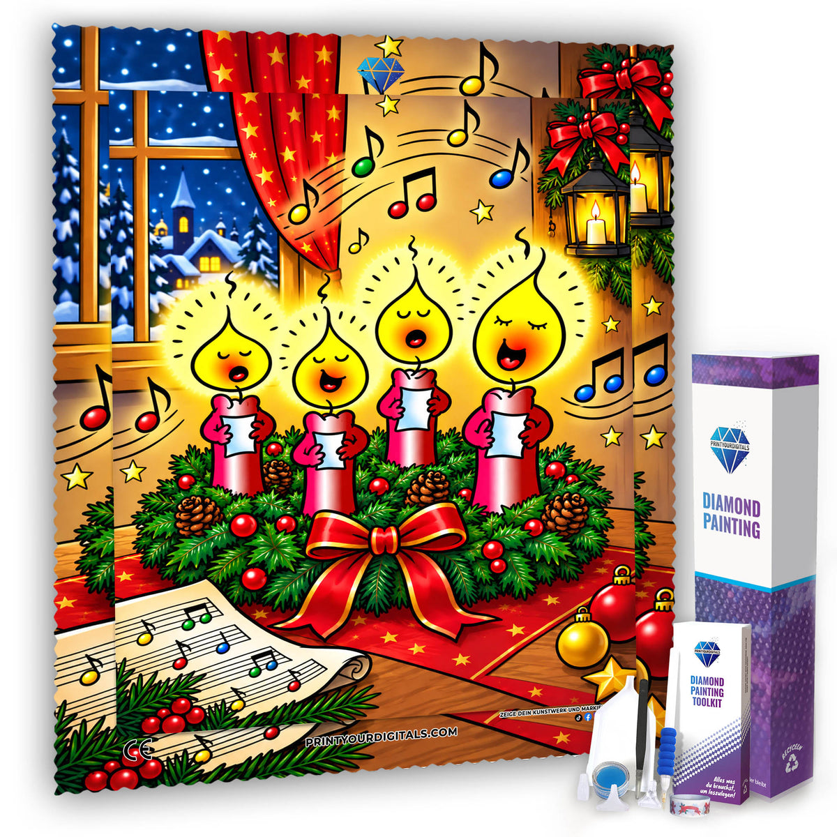 Diamond Painting – Singende Weihnachtskerzen