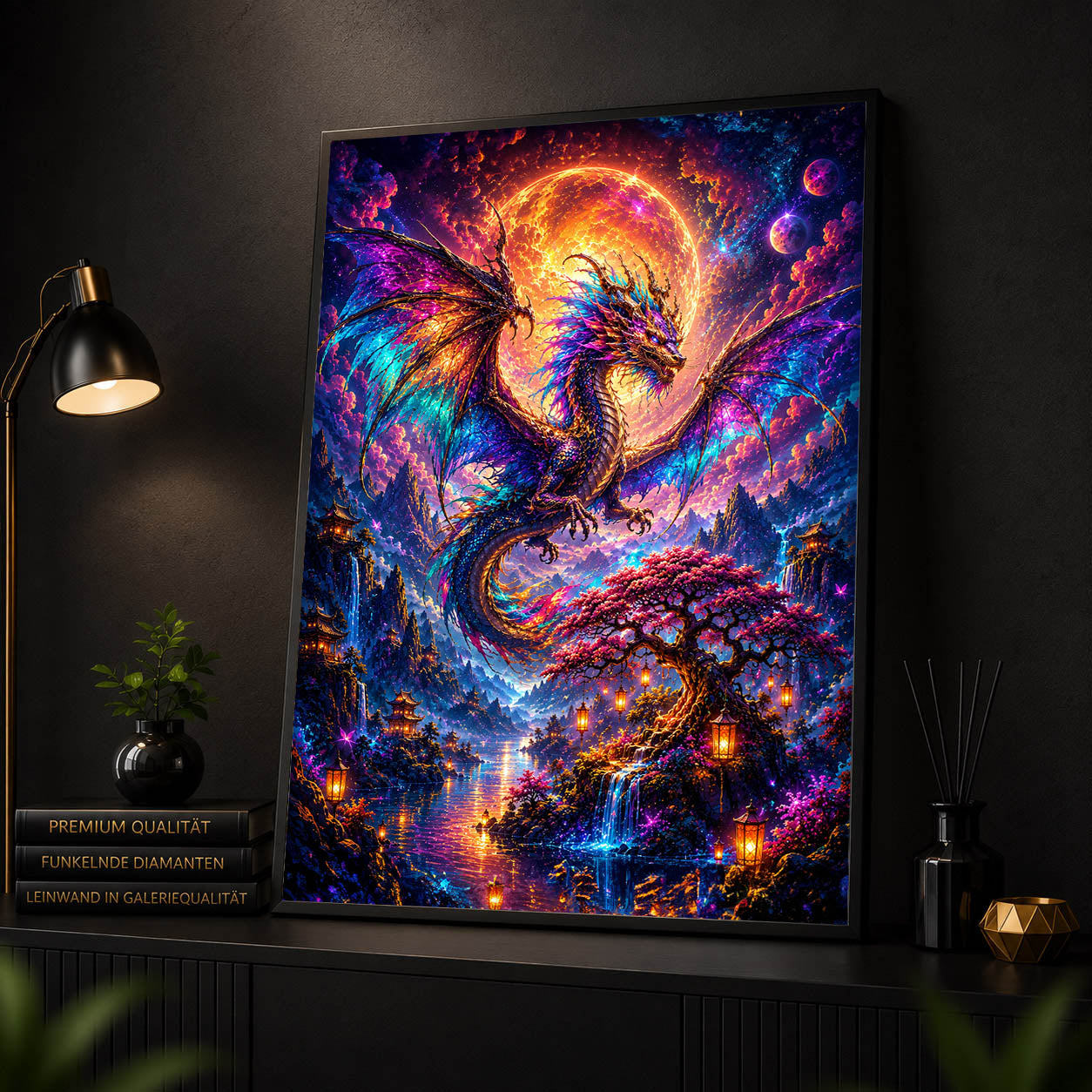 Diamond Painting - Regenbogendrache im Mondtal
