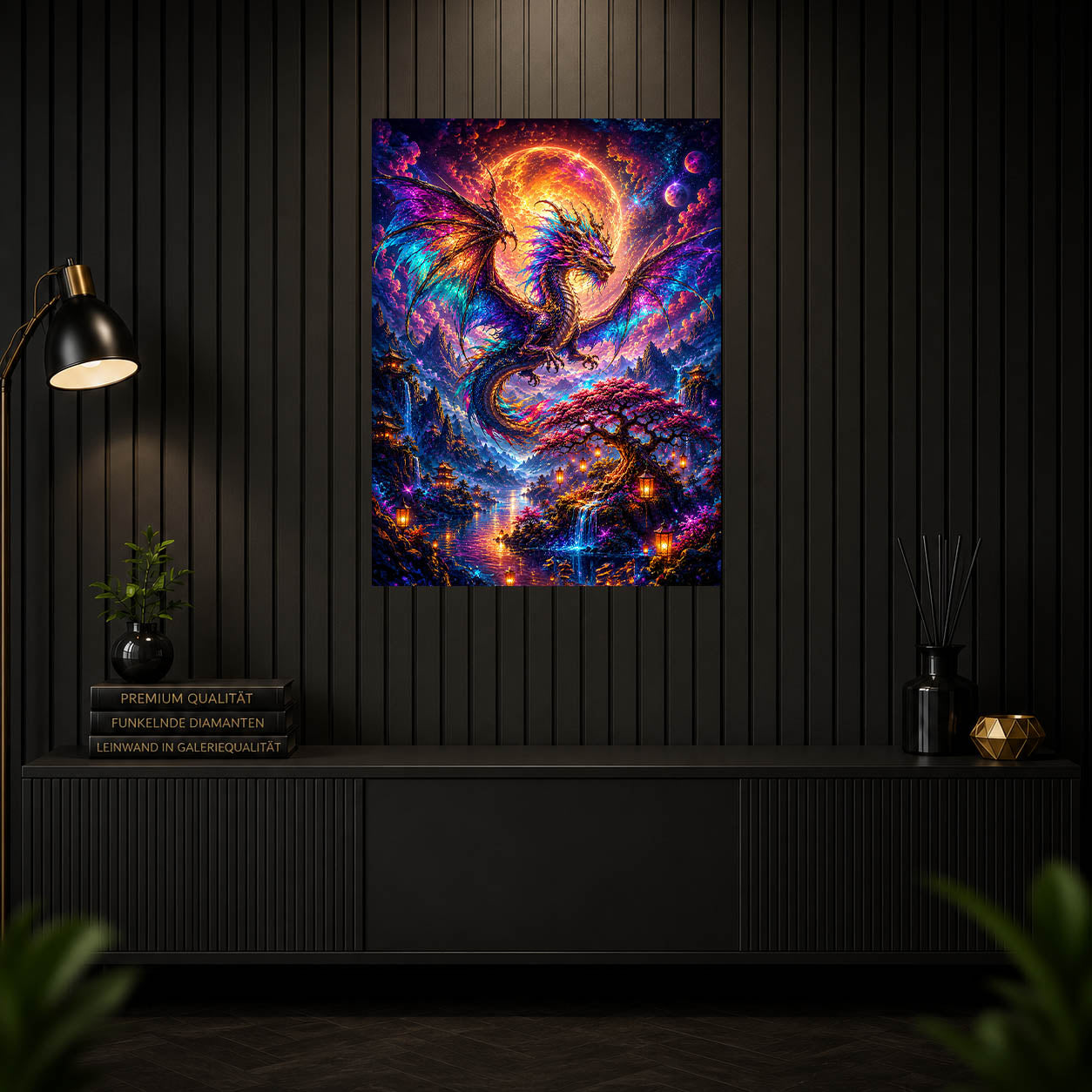 Diamond Painting - Regenbogendrache im Mondtal