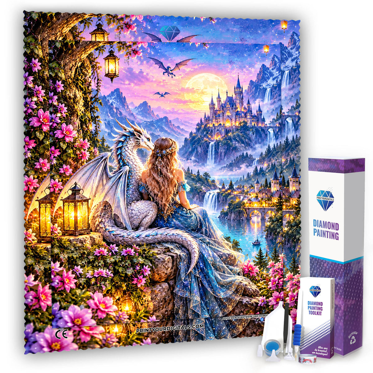 Diamond Painting - Drachenzauber im Mondlicht