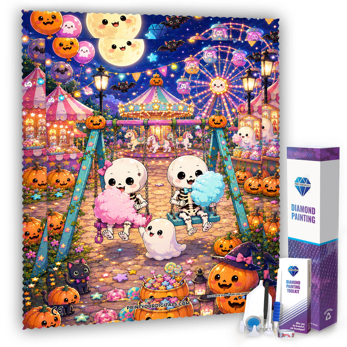 Diamond Painting - Zuckerwatte & Knochen