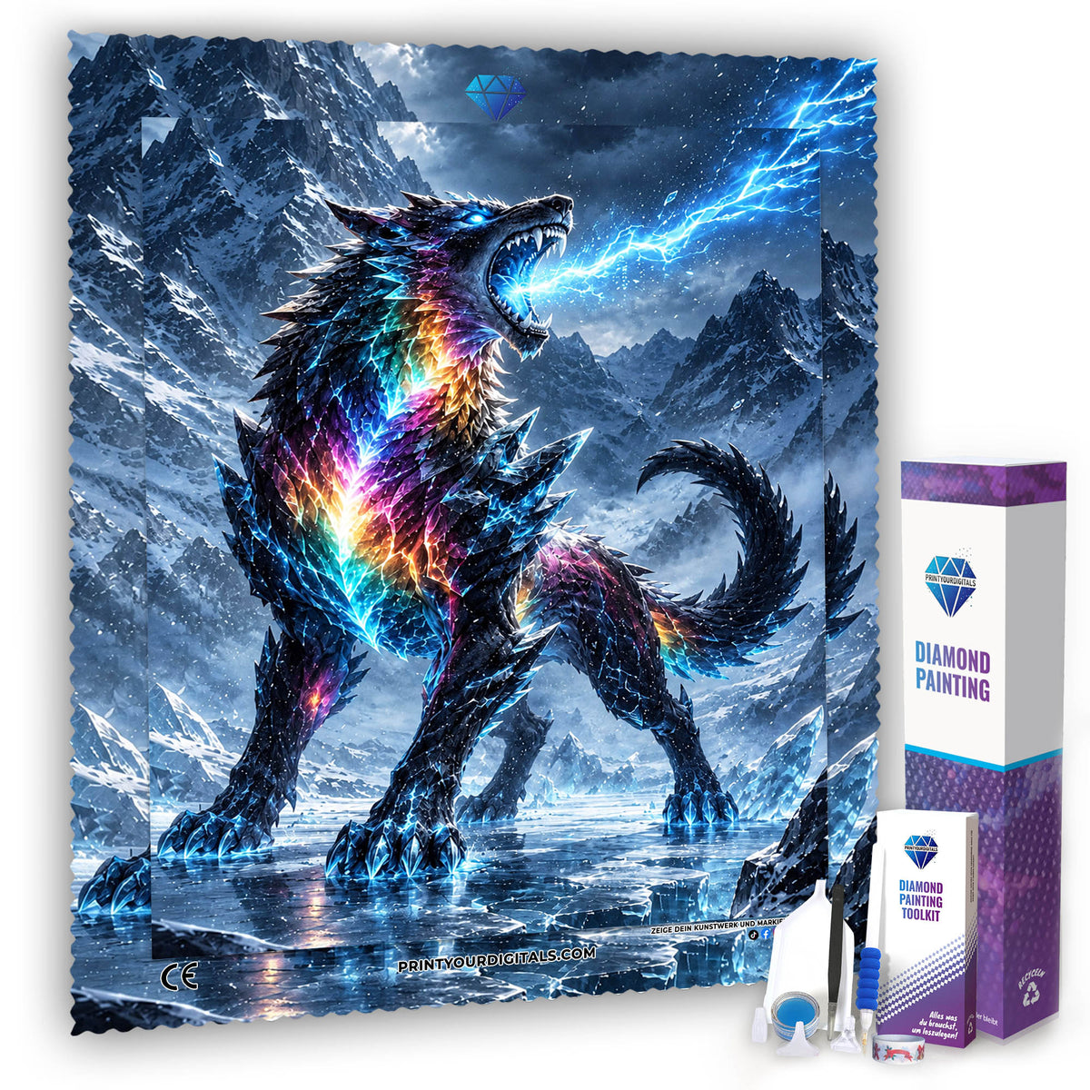 Diamond Painting - Prismawolf des Eissturms