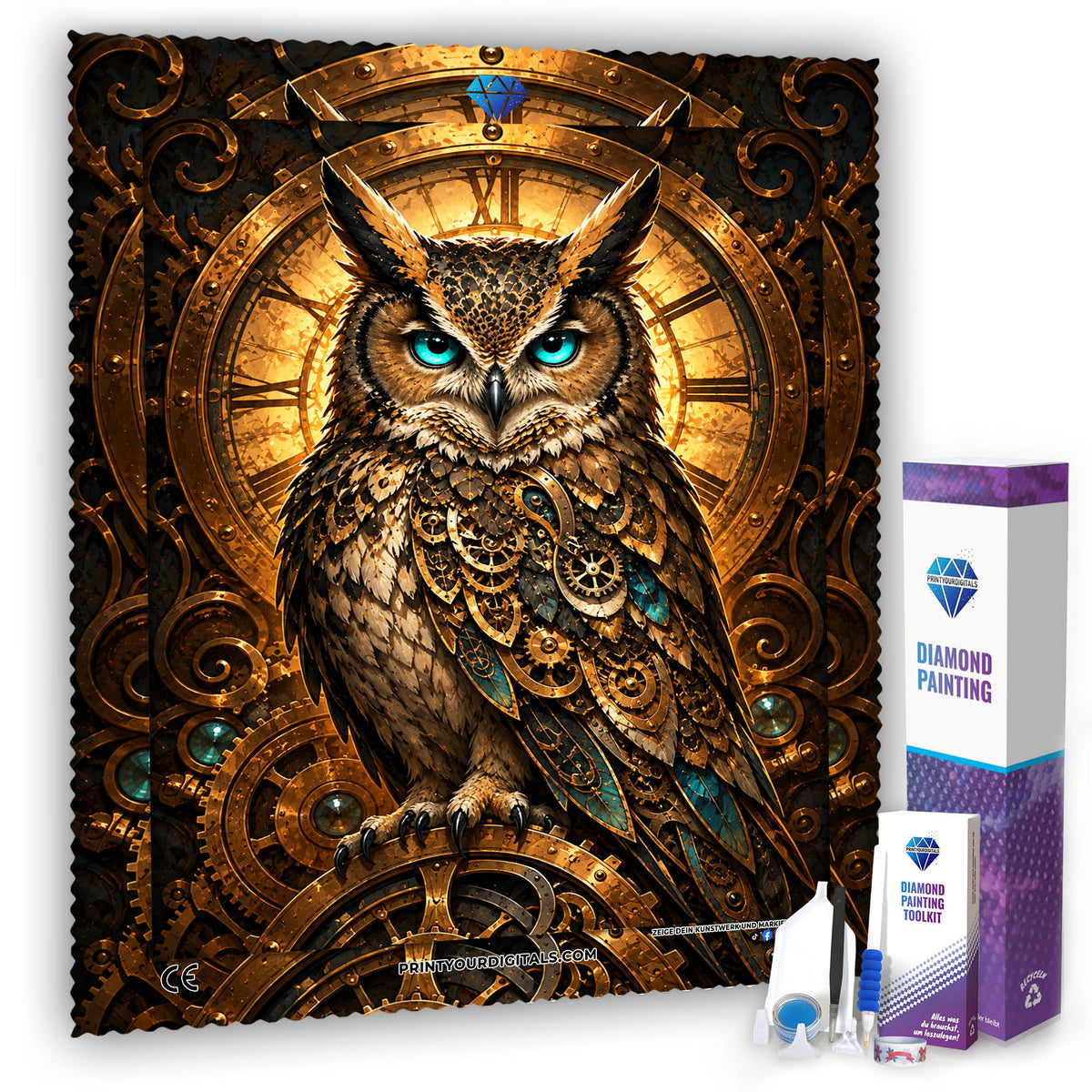 Diamond Painting - Eule der Zeit