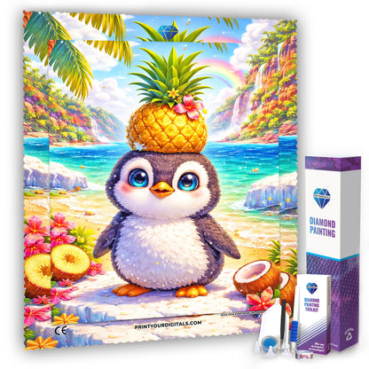Diamond Painting - Tropischer Pinguintraum
