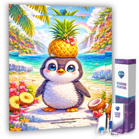 Diamond Painting - Tropischer Pinguintraum