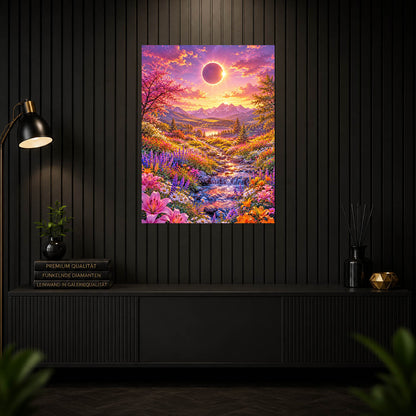 Diamond Painting – Sonnenfinsternis über dem Blütental