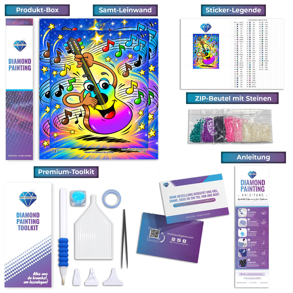 Diamond Painting - Bunte Noten