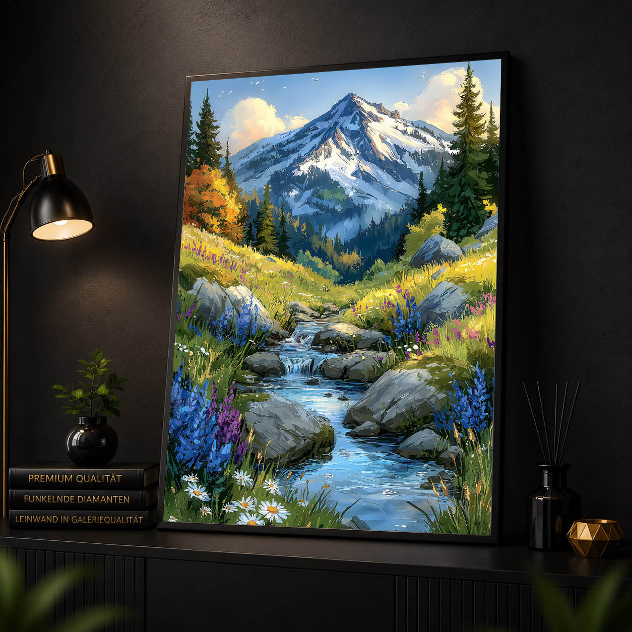 Diamond Painting - Bergbach im Blütental