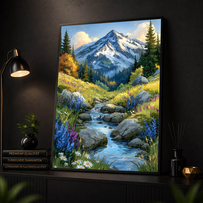 Diamond Painting - Bergbach im Blütental