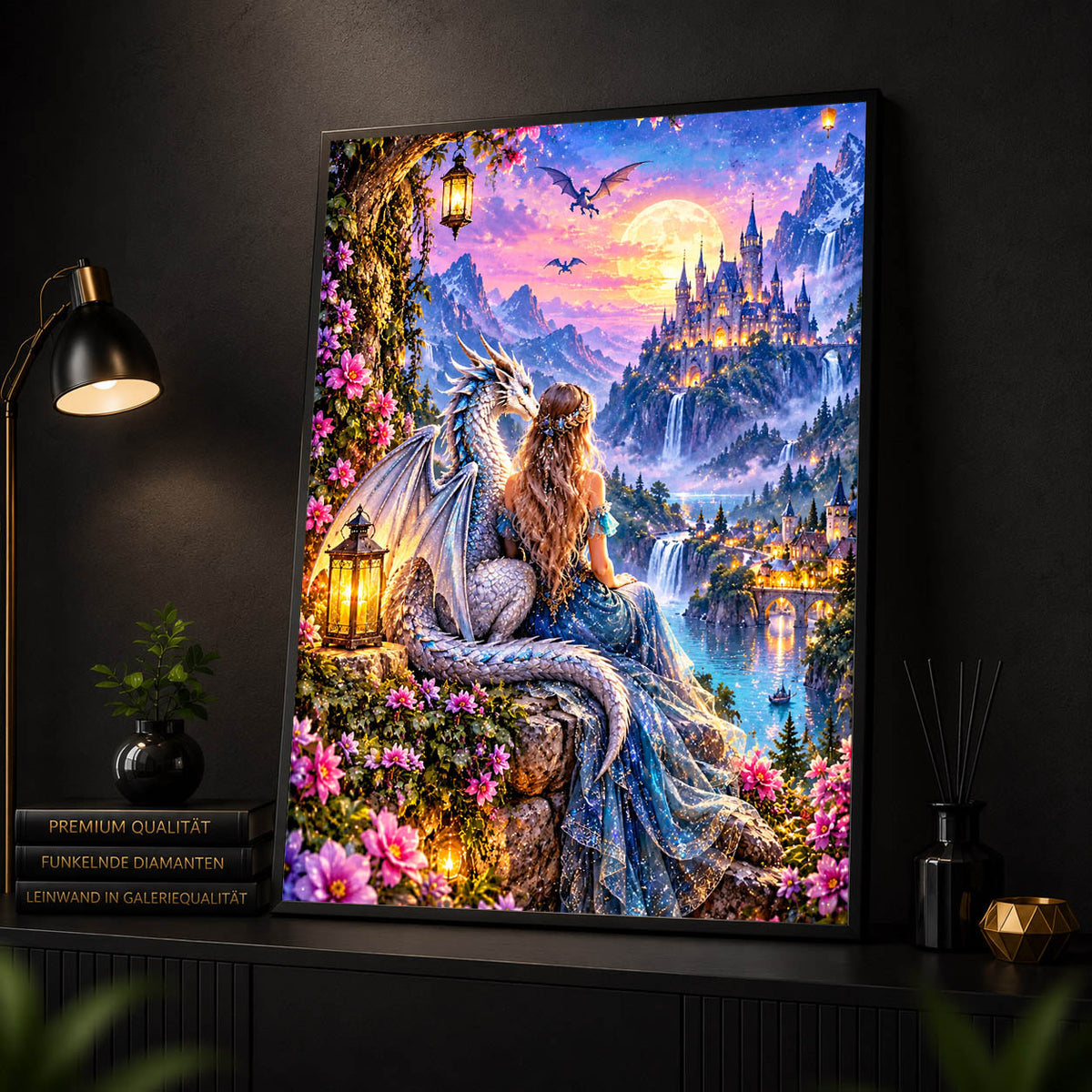 Diamond Painting - Drachenzauber im Mondlicht