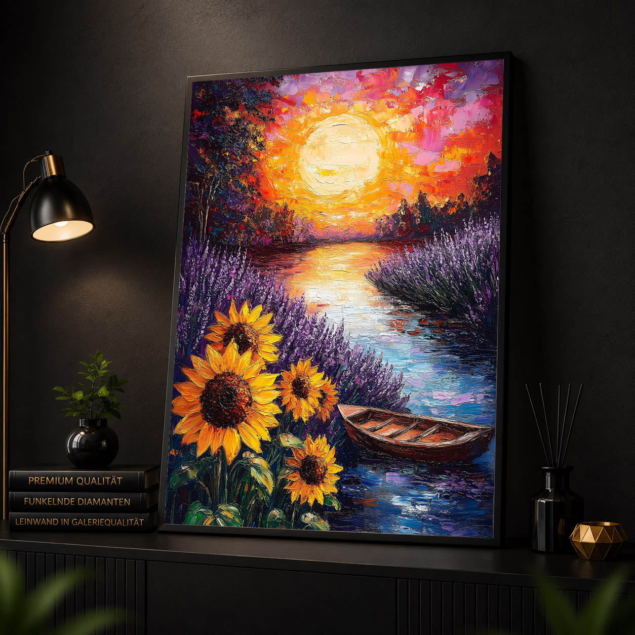 Diamond Painting - Sonnenblumen am See