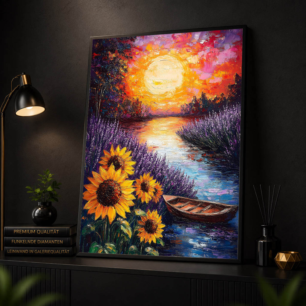 Diamond Painting - Sonnenblumen am See