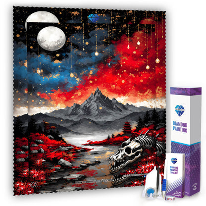 Diamond Painting - Drachenfriedhof am Blutmond
