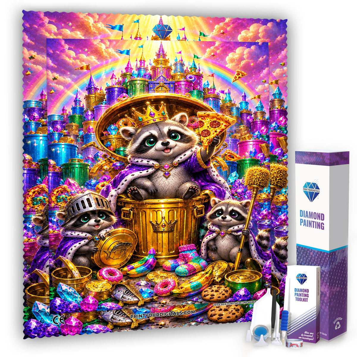 Diamond Painting - Waschbärkönig Tobi