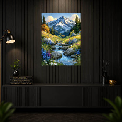 Diamond Painting - Bergbach im Blütental