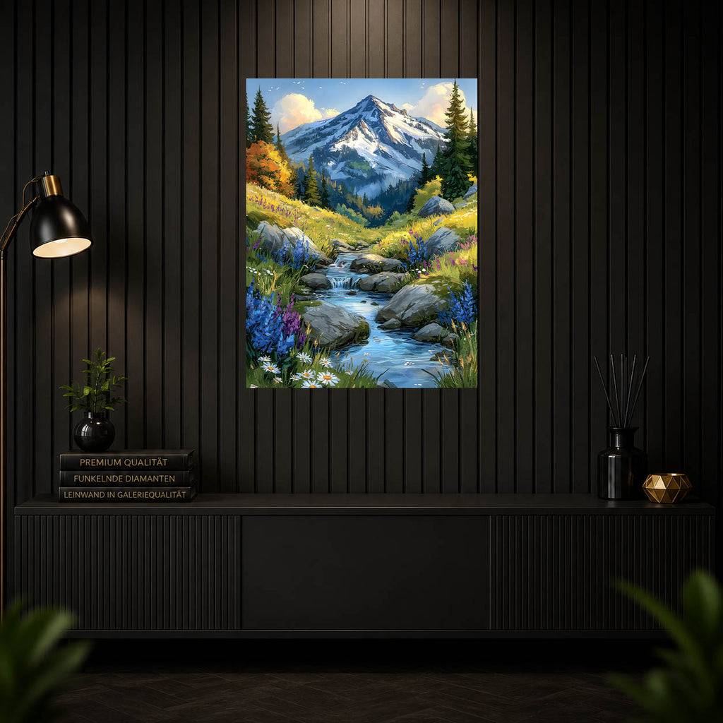 Diamond Painting - Bergbach im Blütental