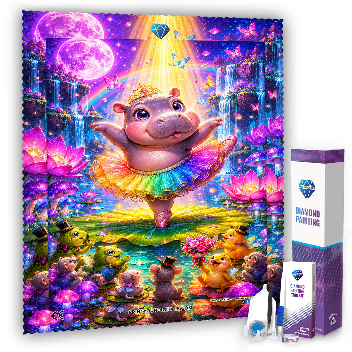Diamond Painting - Tanzendes Nilpferd