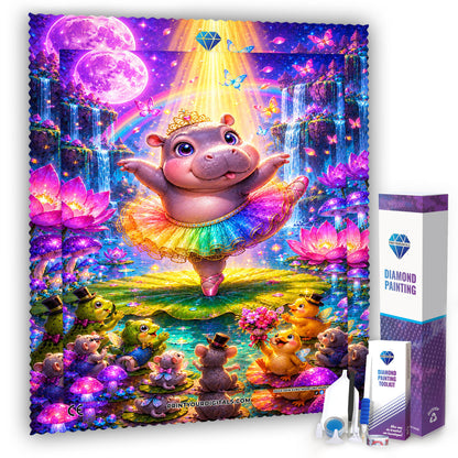 Diamond Painting - Tanzendes Nilpferd