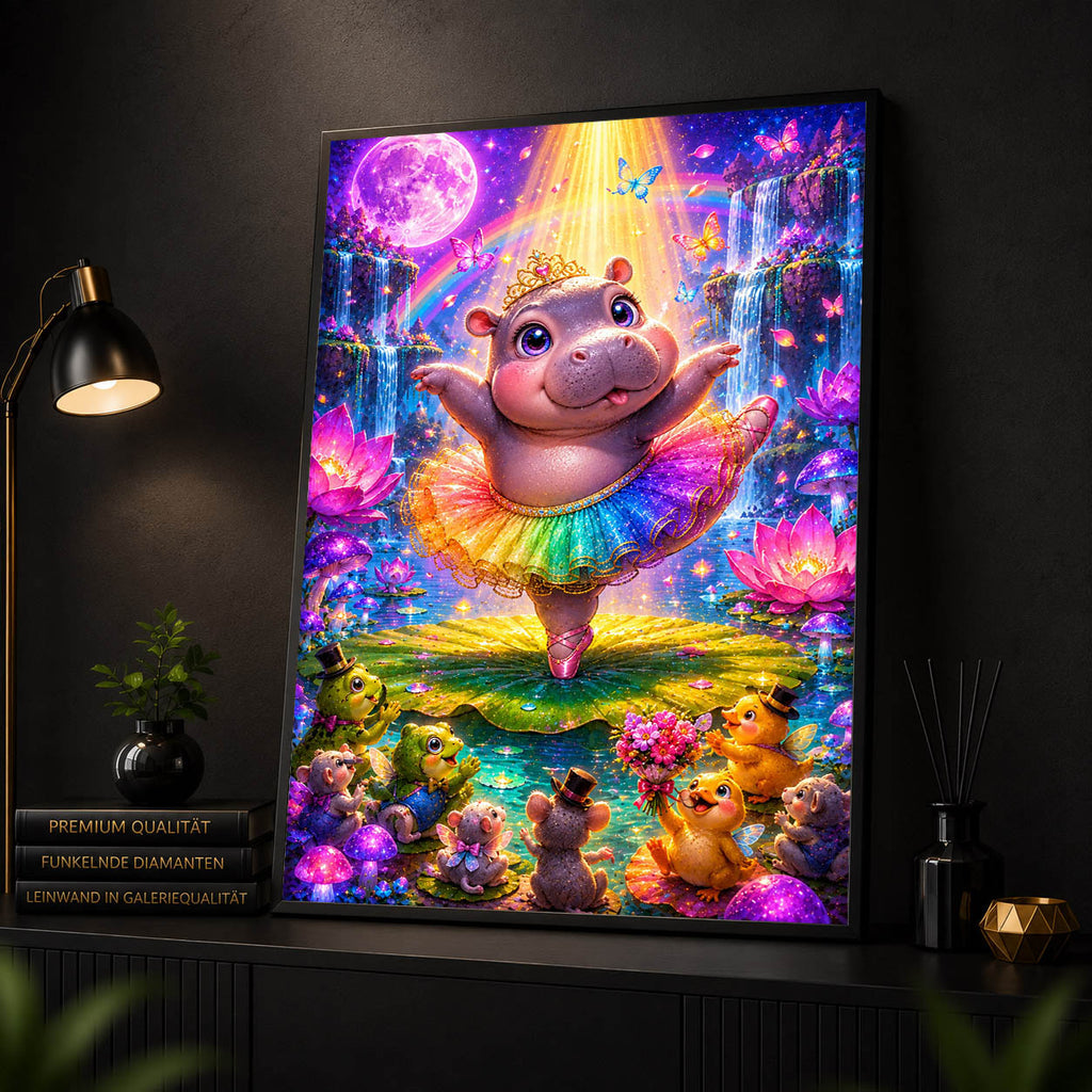 Diamond Painting - Tanzendes Nilpferd