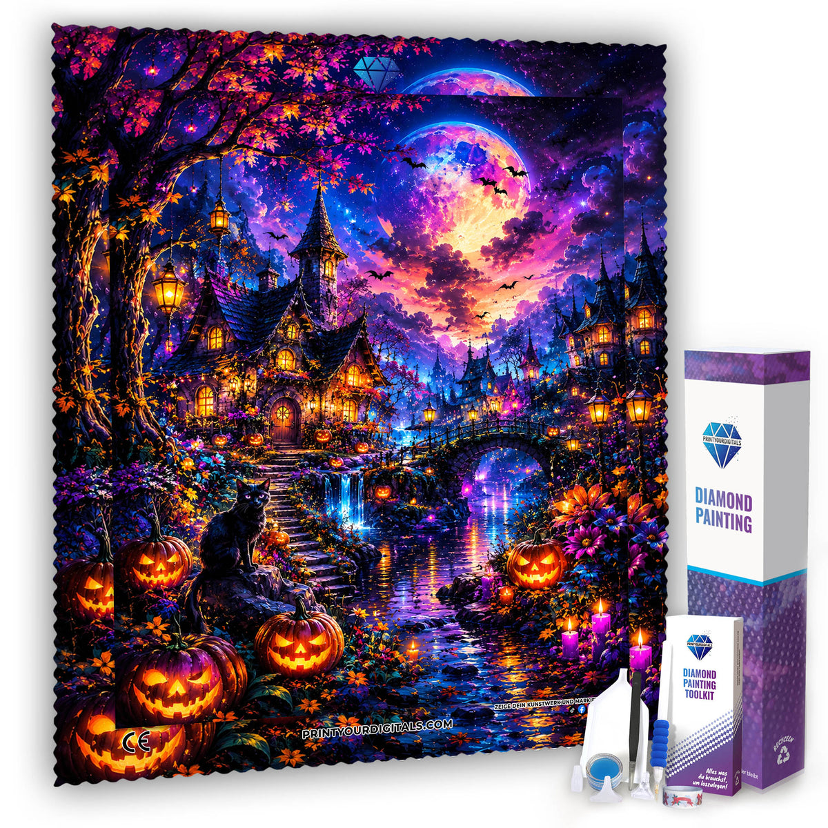 Diamond Painting - Halloween Katzenhaus