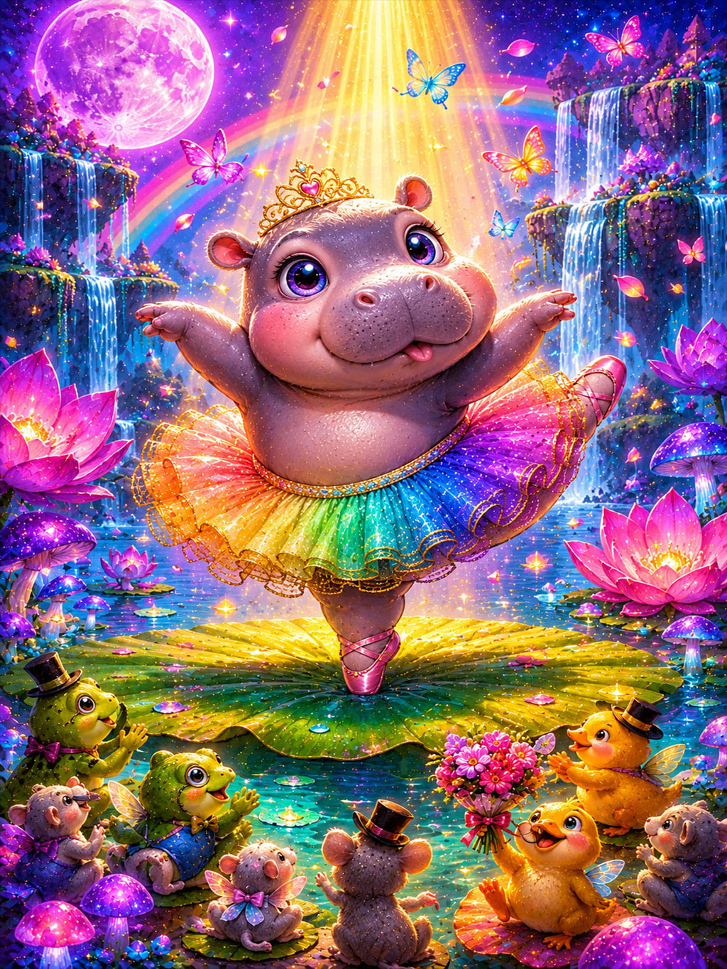 Diamond Painting - Tanzendes Nilpferd