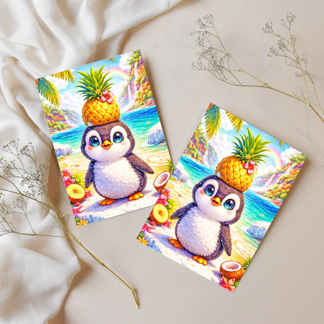 Sticker – Tropischer Pinguintraum