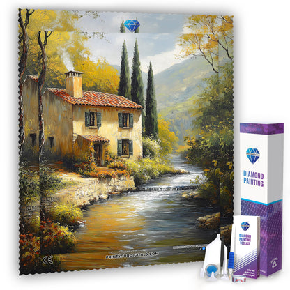 Diamond Painting - Haus am Fluss