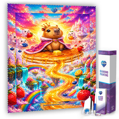 Diamond Painting - Capybarakönig im Pancake Himmel