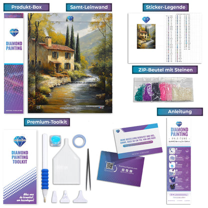 Diamond Painting - Haus am Fluss