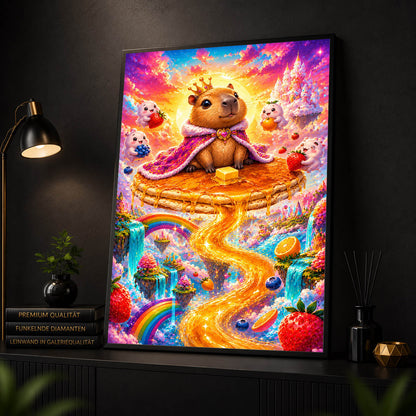 Diamond Painting - Capybarakönig im Pancake Himmel