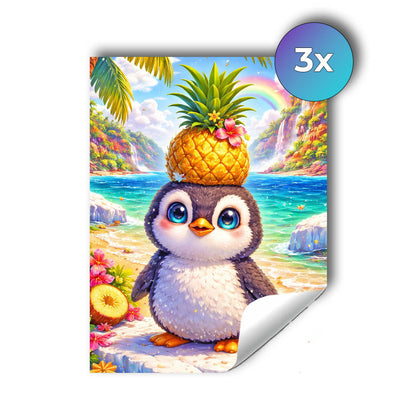 Sticker – Tropischer Pinguintraum