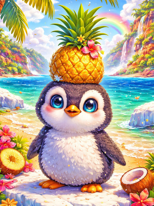 Diamond Painting - Tropischer Pinguintraum