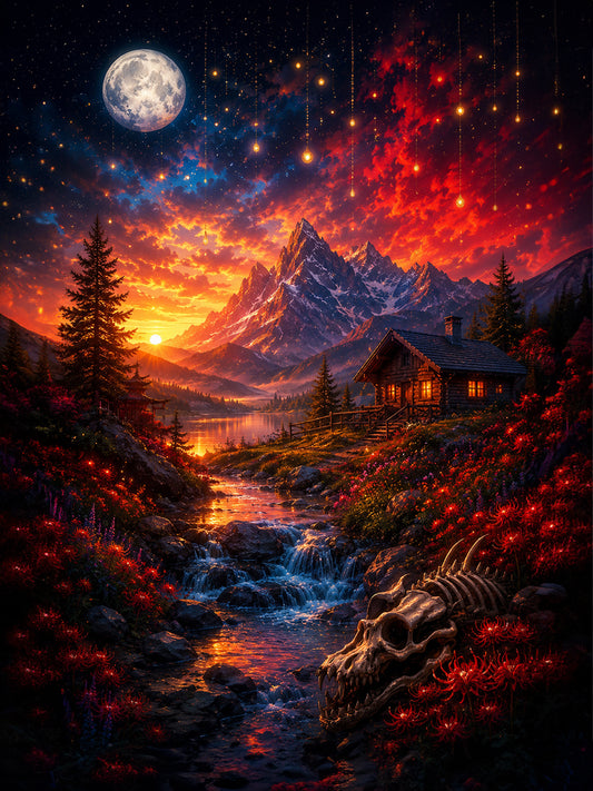 Diamond Painting - Drachenfriedhof am Bergsee